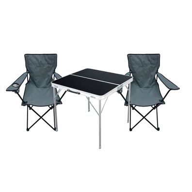 3-tlg. Campingmöbel Set Tisch schwarz Tragegriff Campingstuhl mit Tasche
