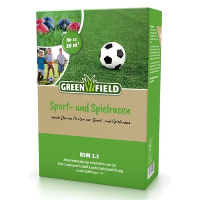 Greenfield Sport- und Spielrasen - 1 kg Rasensamen für beanspruchte Flächen