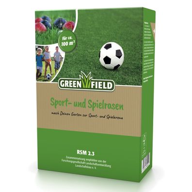 Greenfield Sport- und Spielrasen - 2 kg Rasensamen für beanspruchte Flächen