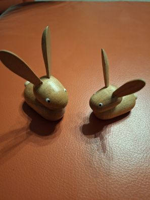 kleine Osterdeko - 2 Hasen Erzgebirge Volkskunst