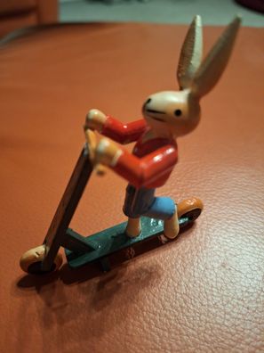 kleine Osterdeko - Erzgebirge Volkskunst- Hase mit Roller