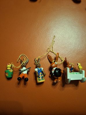 kleine Osterdeko Strauchschmuck Erzgebirge Volkskunst 5 ausgefallene Teile