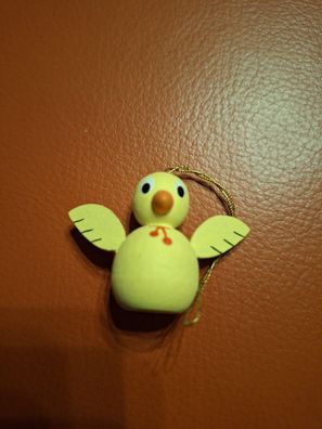 Osterdekoration Strauchbehang Vogel gelb