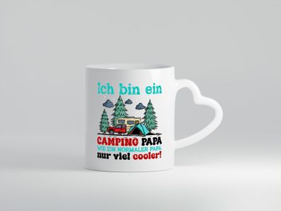 Ich bin ein Camper Papa | Camper | Camping | Vatertag - Herz Tasse Weiß