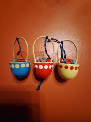 Osterdekoration Strauchbehang 3x Blumenkörbe Volkskunst Erzgebirge