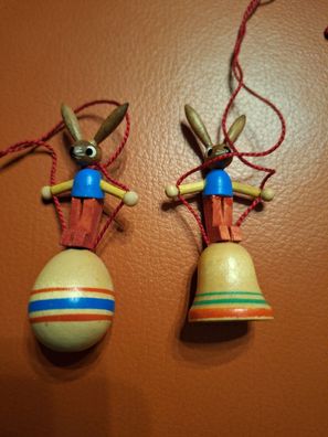 Osterdekoration Strauchbehang 2x selten Volkskunst Erzgebirge