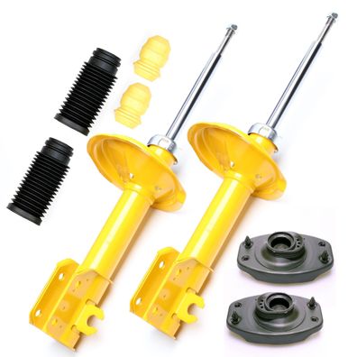 2X SPORT-STOßDÄMPFER Gasdruck VORNE + Domlager + Staubkappen - FIAT PUNTO 176