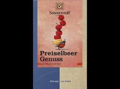 Sonnentor 3x Preiselbeer Genuss Früchtetee, Doppelkammerbeutel 50,4g
