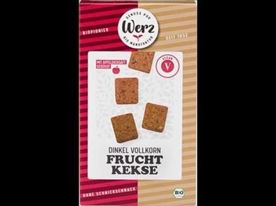 Naturkornmühle Werz 6x Frucht Kekse, Dinkel Vollkorn 125g