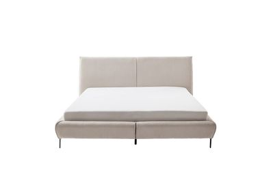 Polsterbett Pula 180x200 Stoff Sereno creme Fuss Metall schwarz