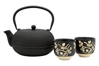 Bredemeijer Geschenkset Sichuan (Teekanne 1l mit 2 Teebechern 100ml) schwarz