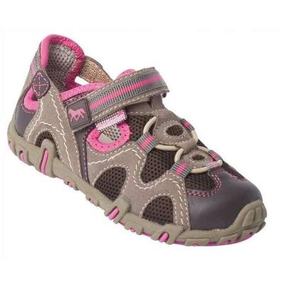 Pferdefreunde Slipper braun pink 430356 Pferd Mädchen Sandale