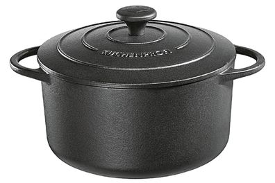 Küchenprofi Bratentopf Gusseisen mit Deckel 4,2 l Ø24cm schwarz