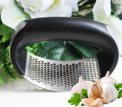 Knoblauchpresse Gemüsepresse Knoblauch Garlic Presse aus Edelstahl Edelstahl