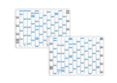 Gerollt XXL Wandkalender Wandplaner 2026 + 2027 (blau2) - DIN A0 Format mit 14 Monate