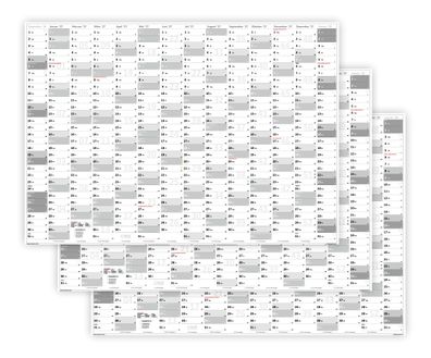 3 Stück XXL Wandkalender DIN A0 2027 (grau2) große Tageskästchen (Kalender werden ger