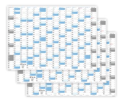 3 Stück XXL Wandkalender DIN A0 2027 (blau2) große Tageskästchen (Kalender werden ger