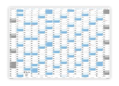 XL Wandkalender DIN A1 2027 (blau2) große Tageskästchen (Kalender werden gerollt vers