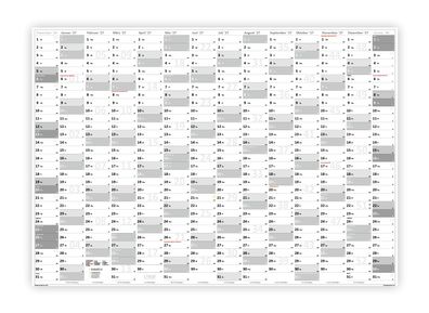XL Wandkalender DIN A1 2027 (grau2) große Tageskästchen (Kalender werden gerollt vers