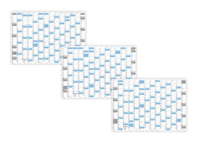 XL Wandkalender DIN A1 2025 + 2026 + 2027 (blau2) große Tageskästchen (Kalender werde
