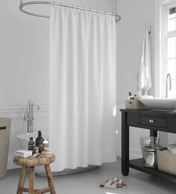 Textil Duschvorhang weiß 220x220 cm überlänge