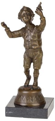 Bronzeskulptur Junge Vogel im Antik-Stil Bronze Figur Statue 23cm
