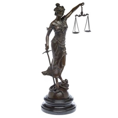 Bronzeskulptur Justitia Bronze Figur Skulptur Bronzefigur im Antik-Stil - 45cm