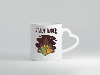 Pfadfinder | Zelten | Lagerfeuer | Campen - Herz Tasse Weiß
