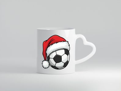 Weihnachten | Fußball | Weihnachtsmütze - Herz Tasse Weiß