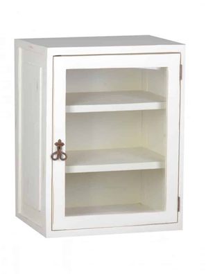 MiaMöbel Mexico Hängeschrank "Old White" klein mit Glas - rechts
