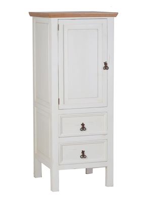 MiaMöbel Mexico Hochschrank "Old White" klein - links