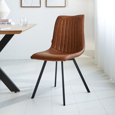 Esszimmerstuhl Jimmy Kunstleder cognac (Gr. 60 x 45,5 x 89,5 cm)