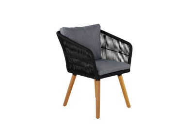 Furnlux Outdoor Dining Chair Chania Black & Acacia 61cm