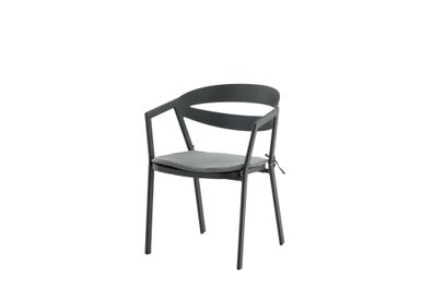 Furnlux Outdoor Dining Chair Slit Grey & Black 60cm