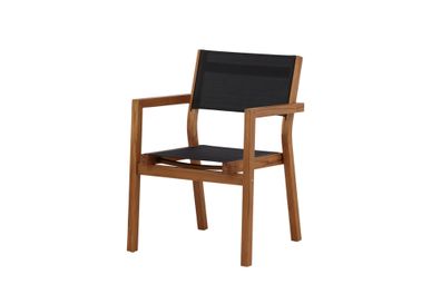 Furnlux Outdoor Dining Chair Venice Black & Acacia 61cm