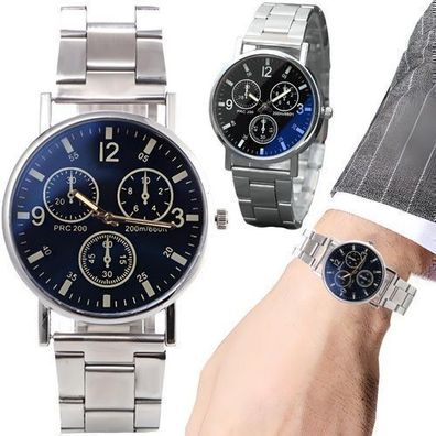 Armbanduhr Quartz Analog Herren Uhr mit Datum und Edelstahl Armband Retoo