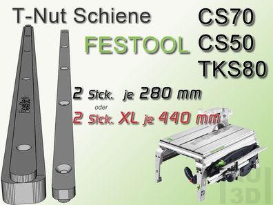 T-Nut Schiene Gleitschiene f. Festool CS70, CS50, TKS80 Tischkreissäge