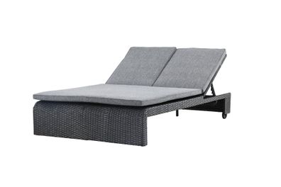 Furnlux Outdoor Sun Lounge London Grey & Black 119cm