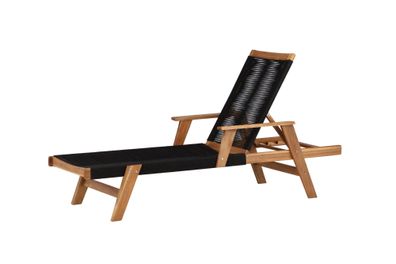 Furnlux Outdoor Sun Lounge Little John Black & Acacia 73cm