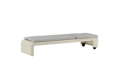 Furnlux Outdoor Sun Lounge London Grey & White 196cm