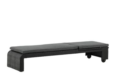 Furnlux Outdoor Sun Lounge London Grey & Black 196cm