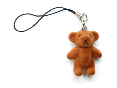 Teddy Teddybär Flock Handyanhänger Miniblings Handyschmuck Bärchen hellbraun