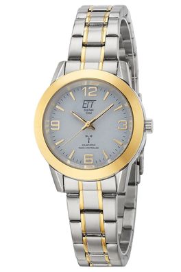 ETT Eco Tech Time Damenuhr Funk/Solar Basic Bicolor ELS-11505-42M