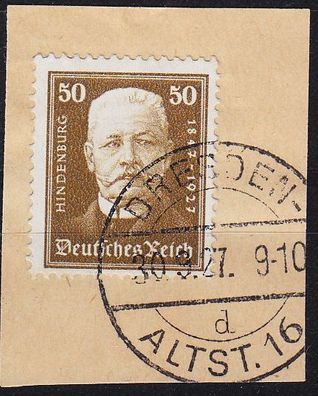 Germany REICH [1927] MiNr 0406 ( BStk ) [01]