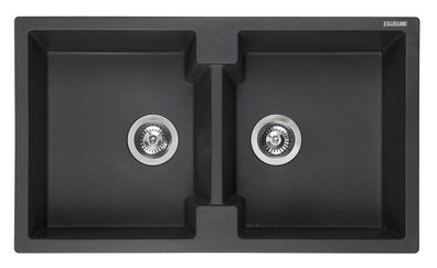 Reginox Amsterdam 20 Küchenspüle mit Doppelbecken schwarz metallic