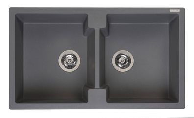 Reginox Amsterdam 20 Küchenspüle mit Doppelbecken grau metallic