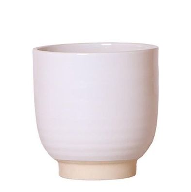 Kolibri Home | Blumentopf glasiert - Weißer Keramik-Ziertopf mit Glanz - ß12cm
