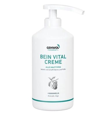 GEHWOL, Fusskraft Bein Vital Creme, 500 ml Mit Urea Auch für Diabetiker geeignet