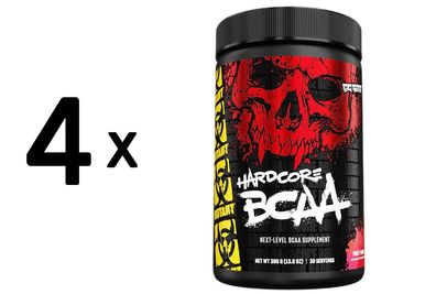 4 x Mutant Hardcore BCAA, Fruit Punch - 390g
