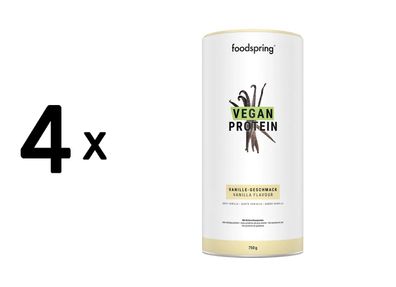 4 x foodspring Vegan Protein (750g) Vanilla